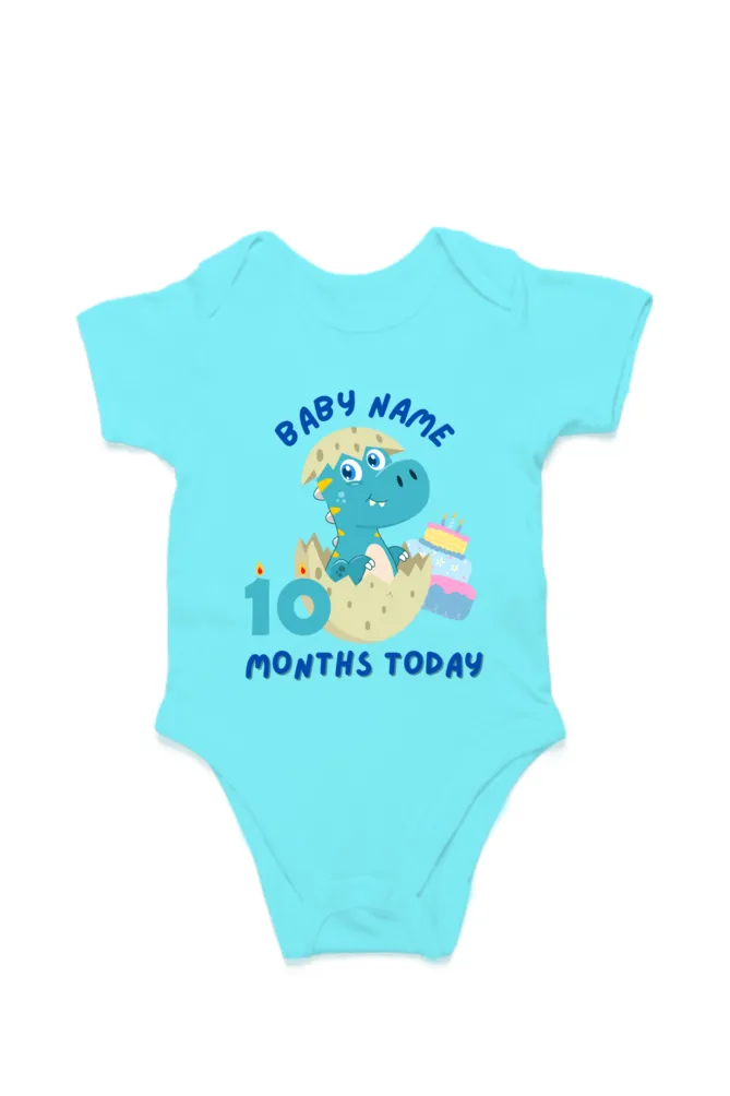 10 Month Celebration : Dino Rompers Printed With Your Baby Name For Their Monthly Milestone