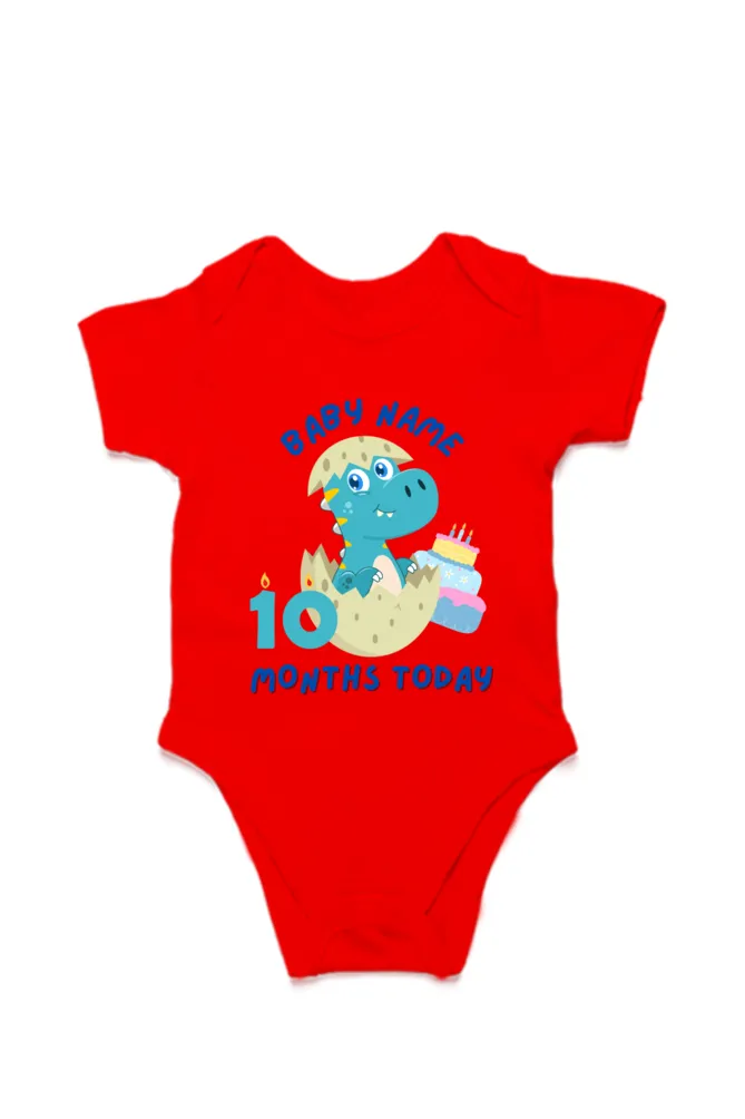 10 Month Celebration : Dino Rompers Printed With Your Baby Name For Their Monthly Milestone