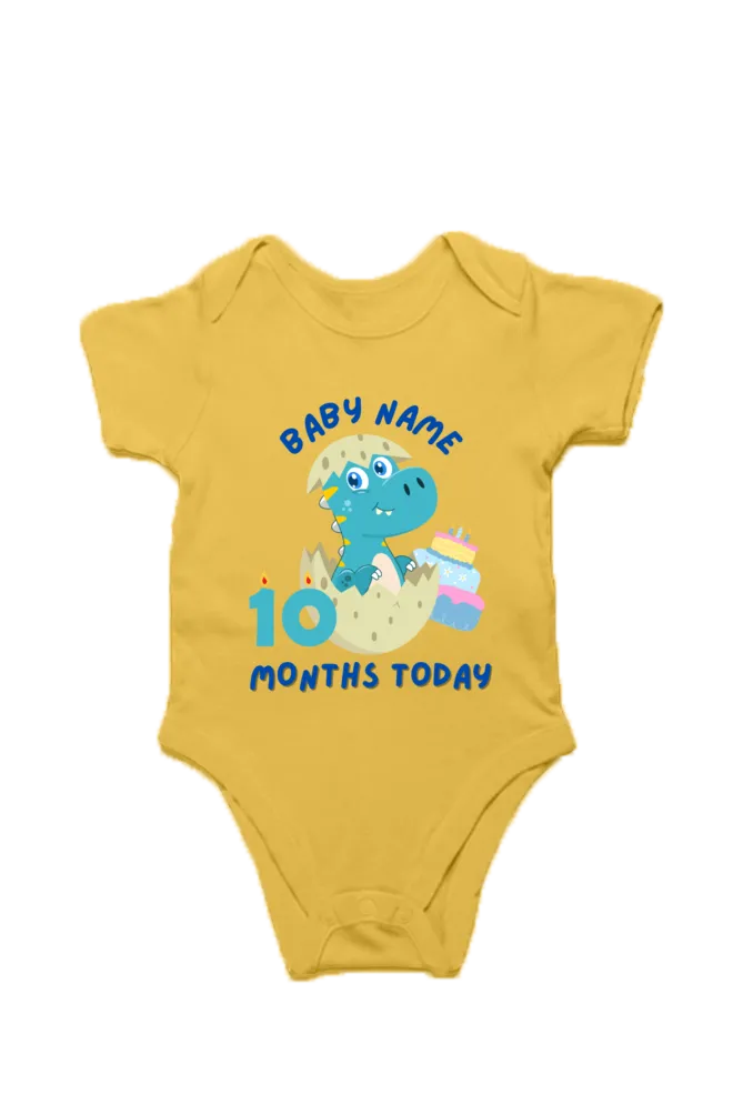 10 Month Celebration : Dino Rompers Printed With Your Baby Name For Their Monthly Milestone