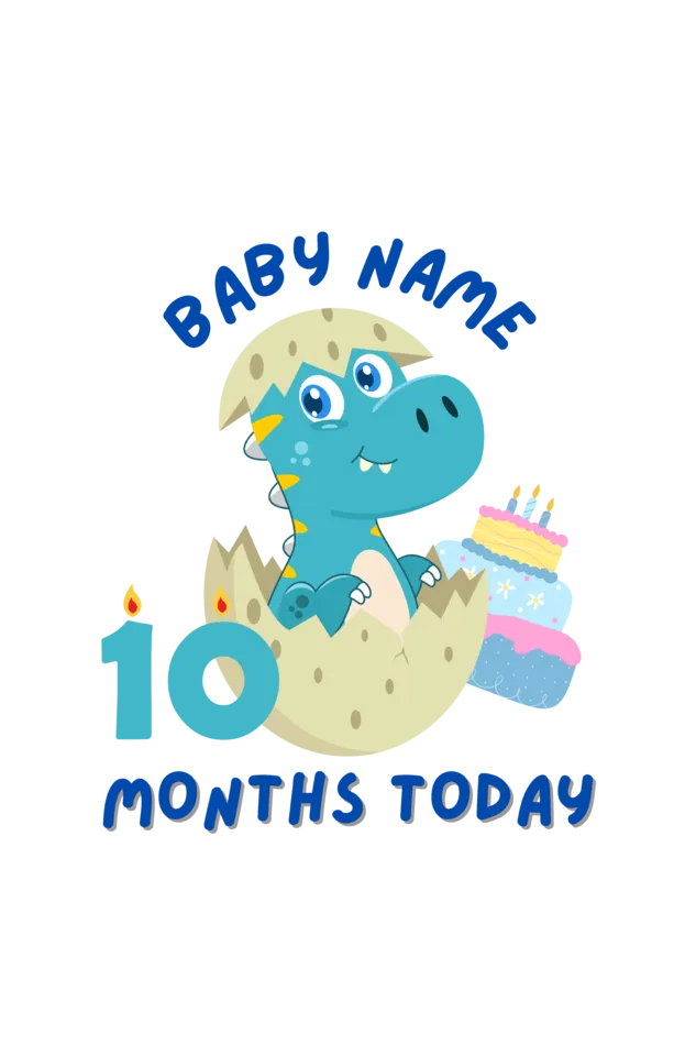 10 Month Celebration : Dino Rompers Printed With Your Baby Name For Their Monthly Milestone