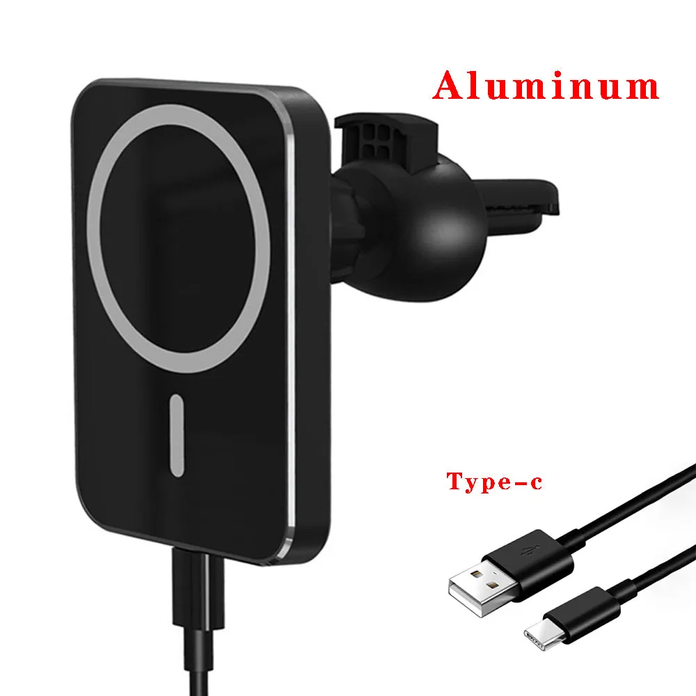 15W Magnetic Wireless Car Charger Phone Holder Fast Charging Station