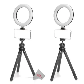 2pcs Vivitar 6 Inches LED Ring Light Dimmable Lamp for Iphone Smartphone for Vlogging