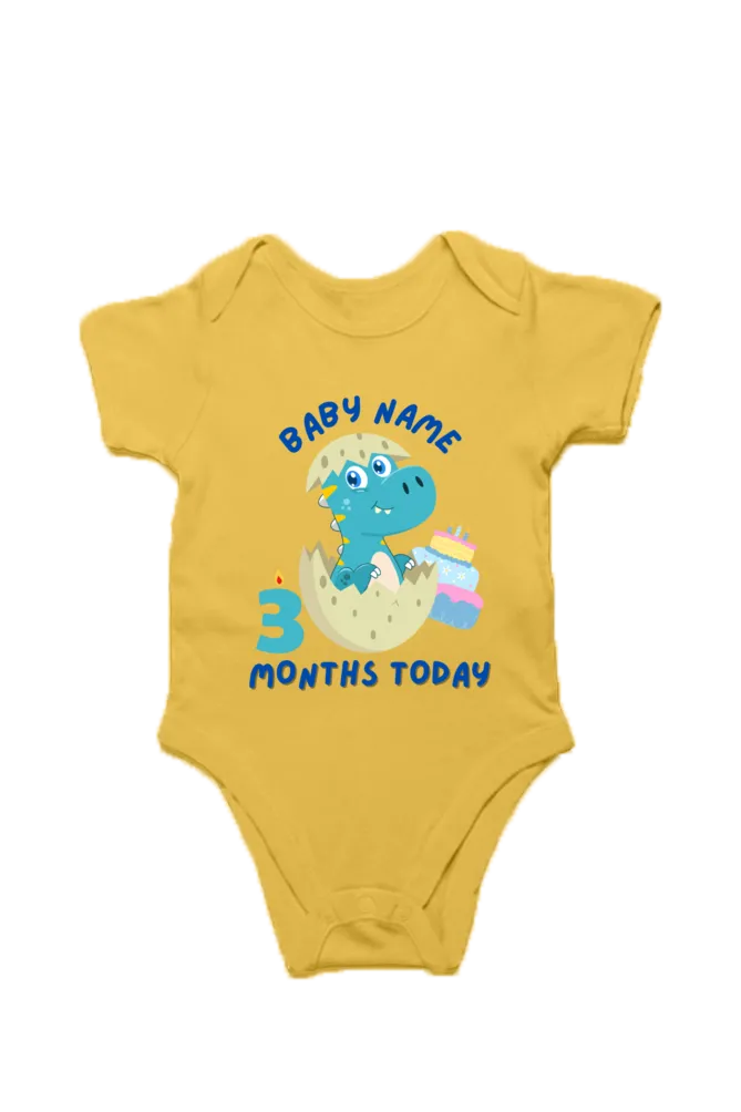 3 Month Celebration : Dino Rompers Printed With Your Baby Name For Their Monthly Milestone