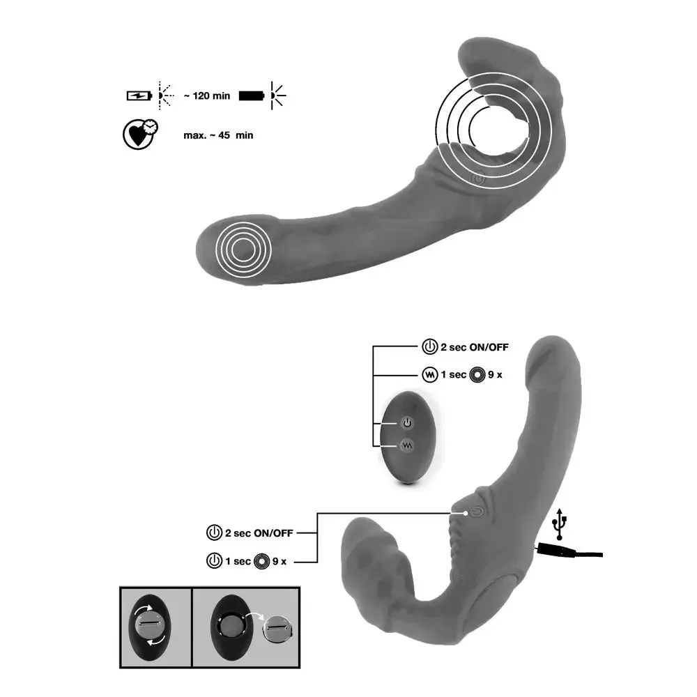 8.7-inch Vibrating Strapless Strapon 2 with Remote Control