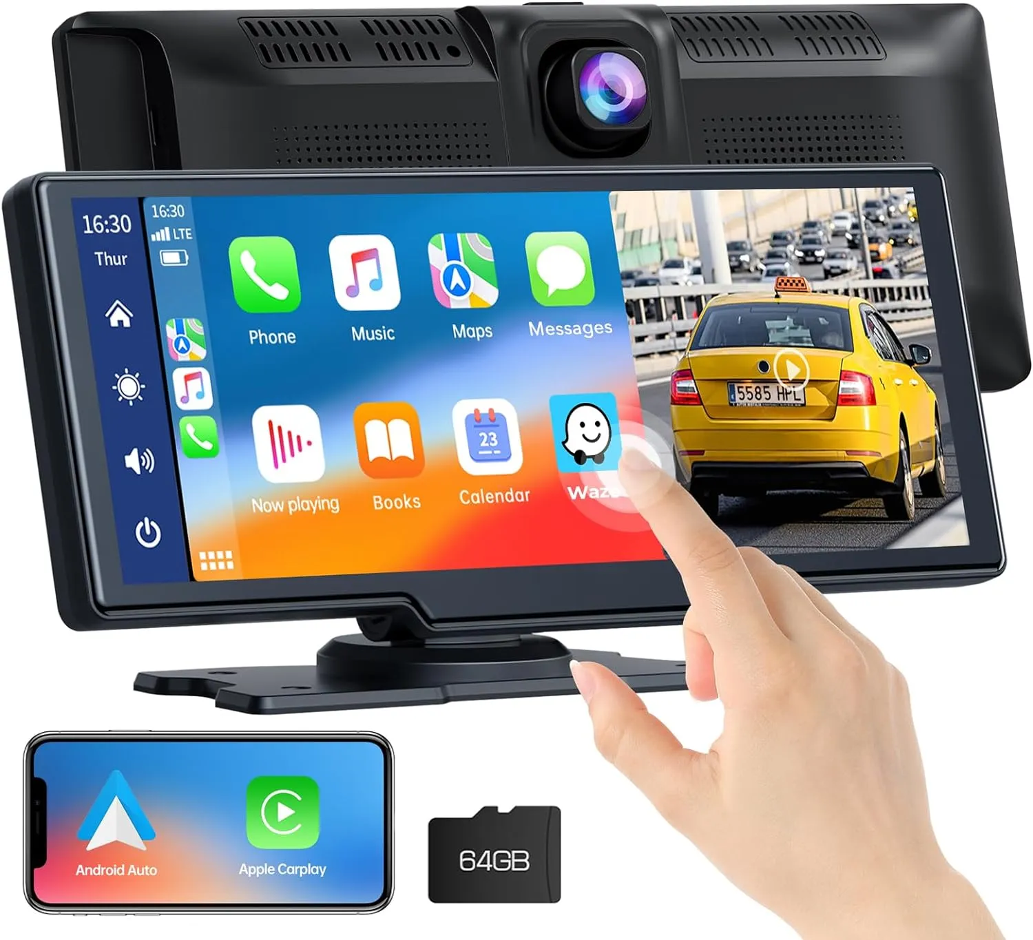 9.26'' Car Stereo Wireless Apple Carplay & Android Auto with 1080P Backup Camera, Airplay and GPS