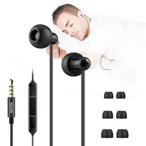 AGPTEK Sleep Earbuds, in-Ear Earphones for Sleeping with 3 Sizes Ultra-Light Soft Silicone, Noise Isolating Headphone Perfect for Sleeping, Insomnia, Side Sleeper, Air Travel, Meditation & Relaxation