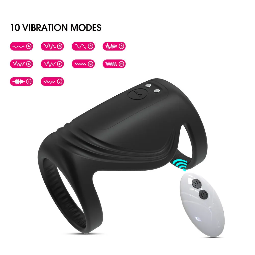 APP Control Vibrating Cock Ring - Remoter Wearable Dual Penis Ring Male Sex Toy