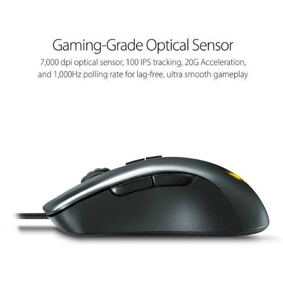 ASUS Optical RGB Gaming Mouse - TUF M3 | 7000 DPI Gaming-Grade Optical Sensor | Omron Switches | Aura Sync RGB Lighting