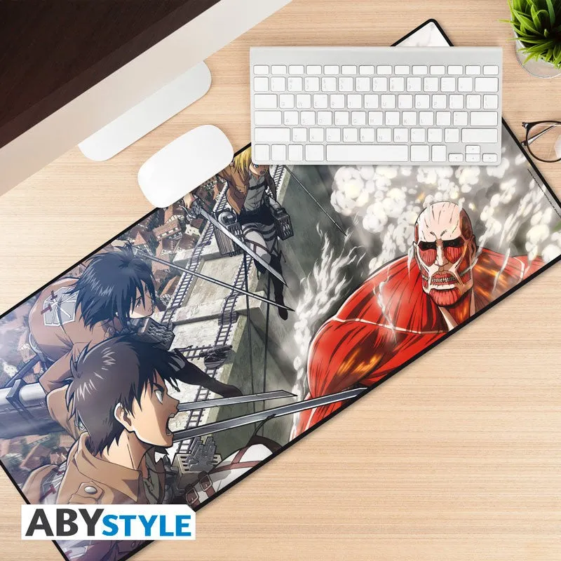 ATTACK ON TITAN Gaming Mousepad XXL Eren vs Colossal Titan