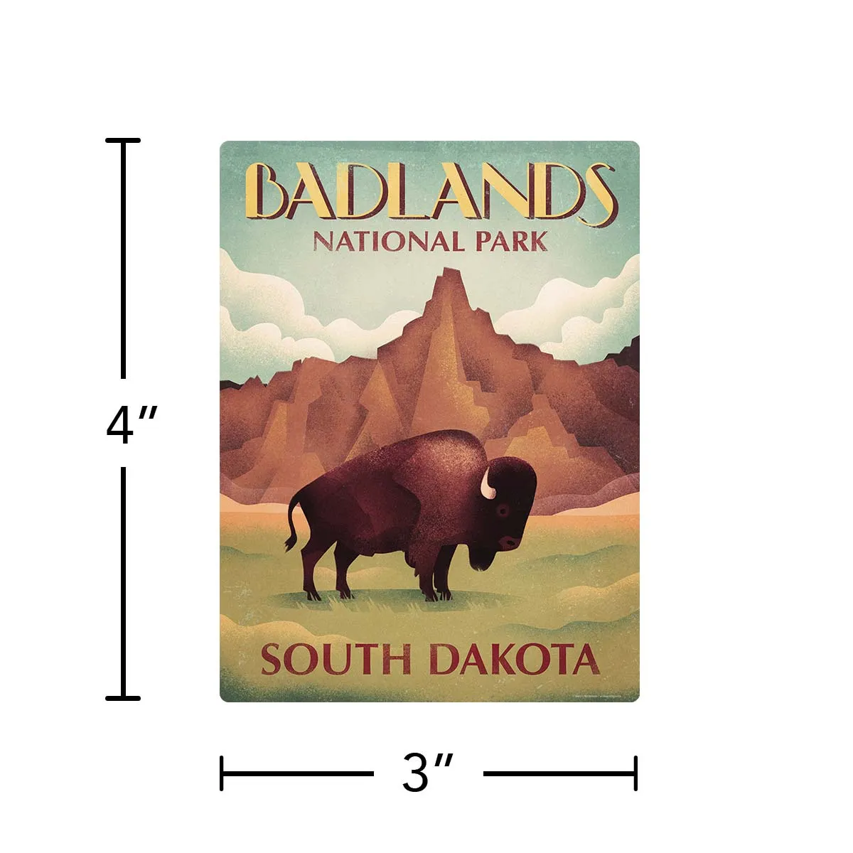 Badlands National Park South Dakota Buffalo Vinyl Sticker