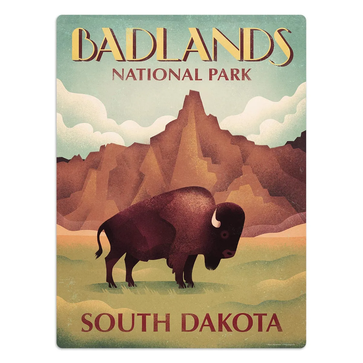 Badlands National Park South Dakota Buffalo Vinyl Sticker