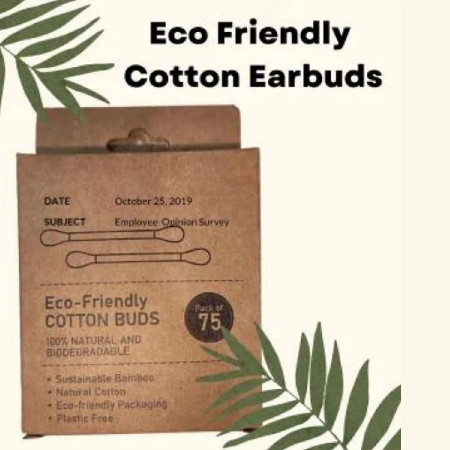 Bamboo Cotton Swabs | 150 Swabs - 75 Sticks | Soft and Gentle Earbuds