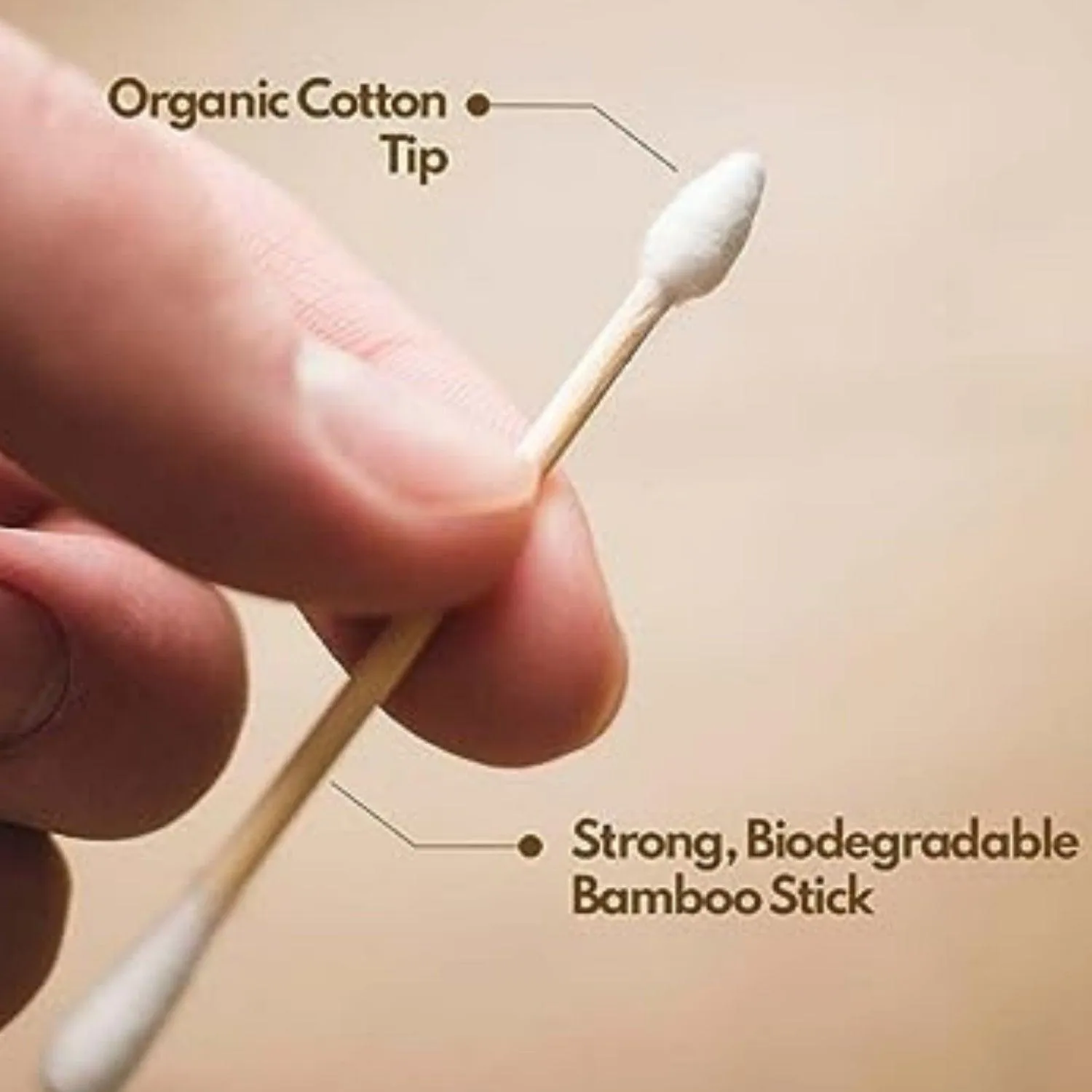 Bamboo Cotton Swabs | 150 Swabs - 75 Sticks | Soft and Gentle Earbuds