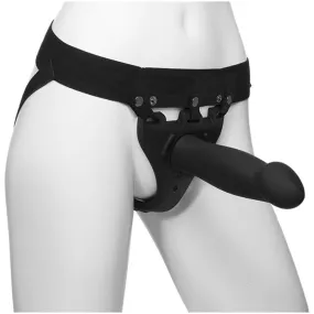 Body Extensions - Hollow Bulbed Strap-on 2-Piece  Set With Clitoral Vibrator - Black