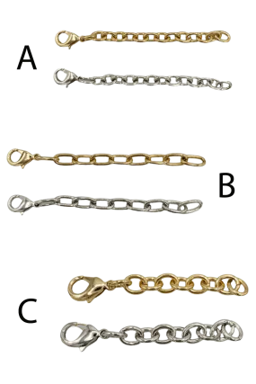 Bracelet and Necklace 2.75" Chain Extenders in Various Chain Types