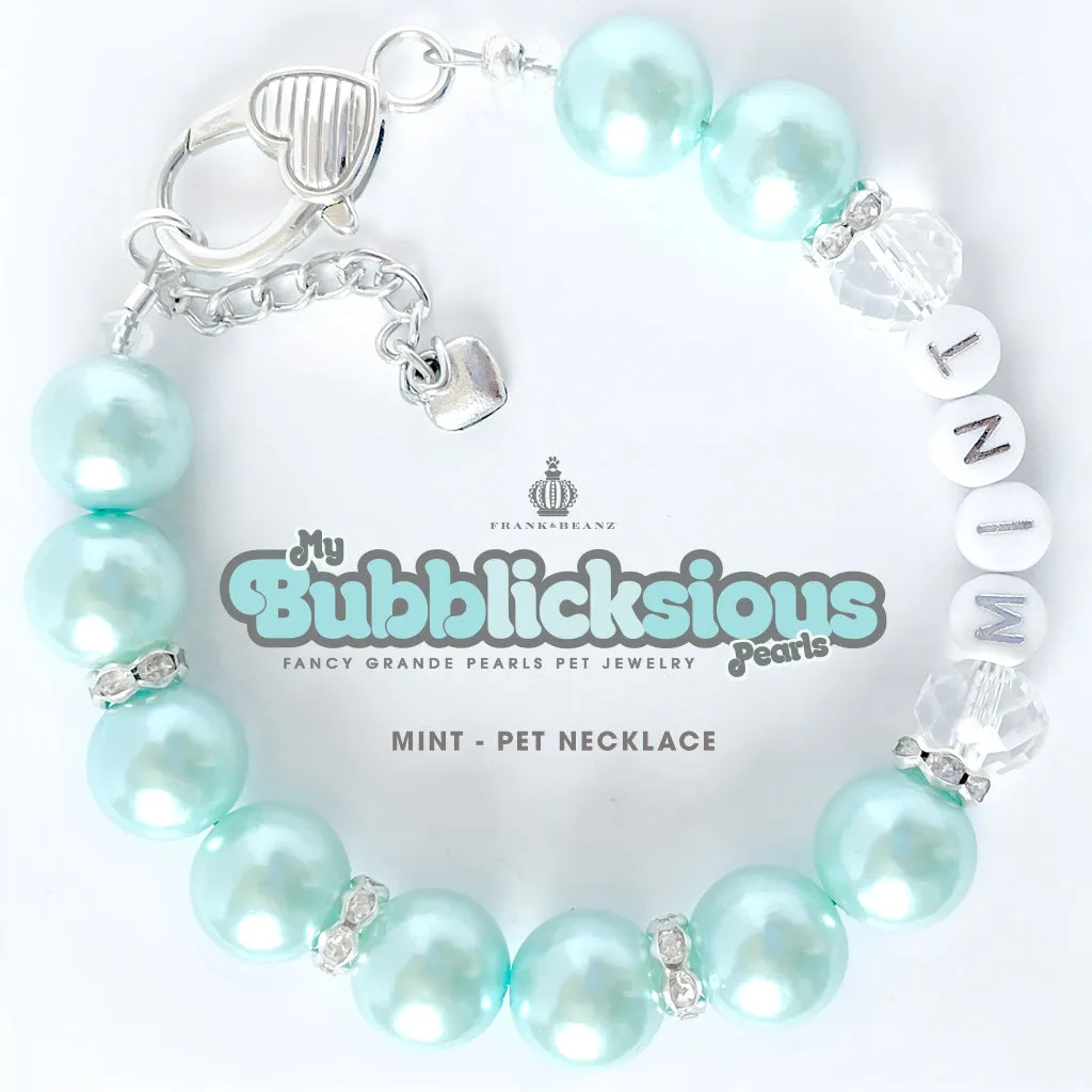 Bubblicksious Bubble Gum Pearls Mint Pearl Dog Necklace