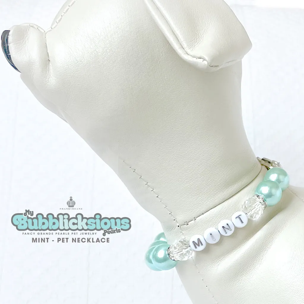 Bubblicksious Bubble Gum Pearls Mint Pearl Dog Necklace