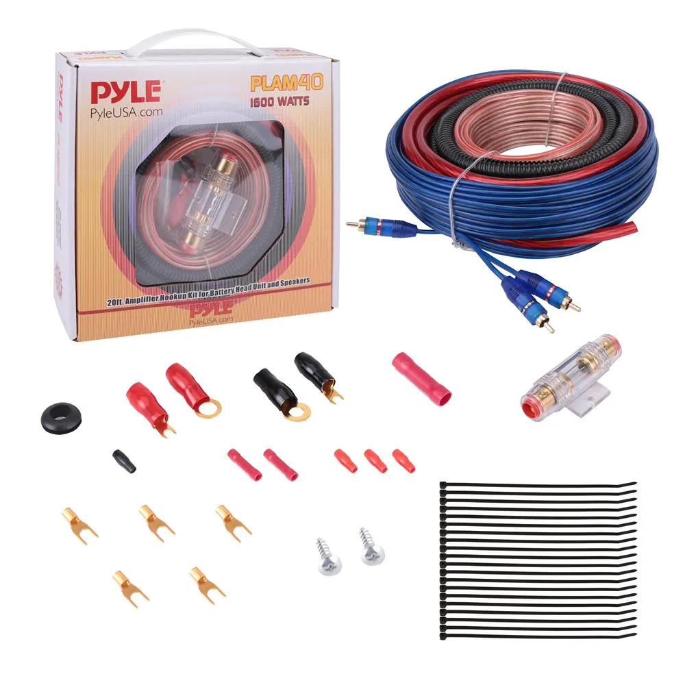 Car Stereo Wiring Kit - Audio Amplifier & Subwoofer Speaker Installation Cables (4 Gauge)