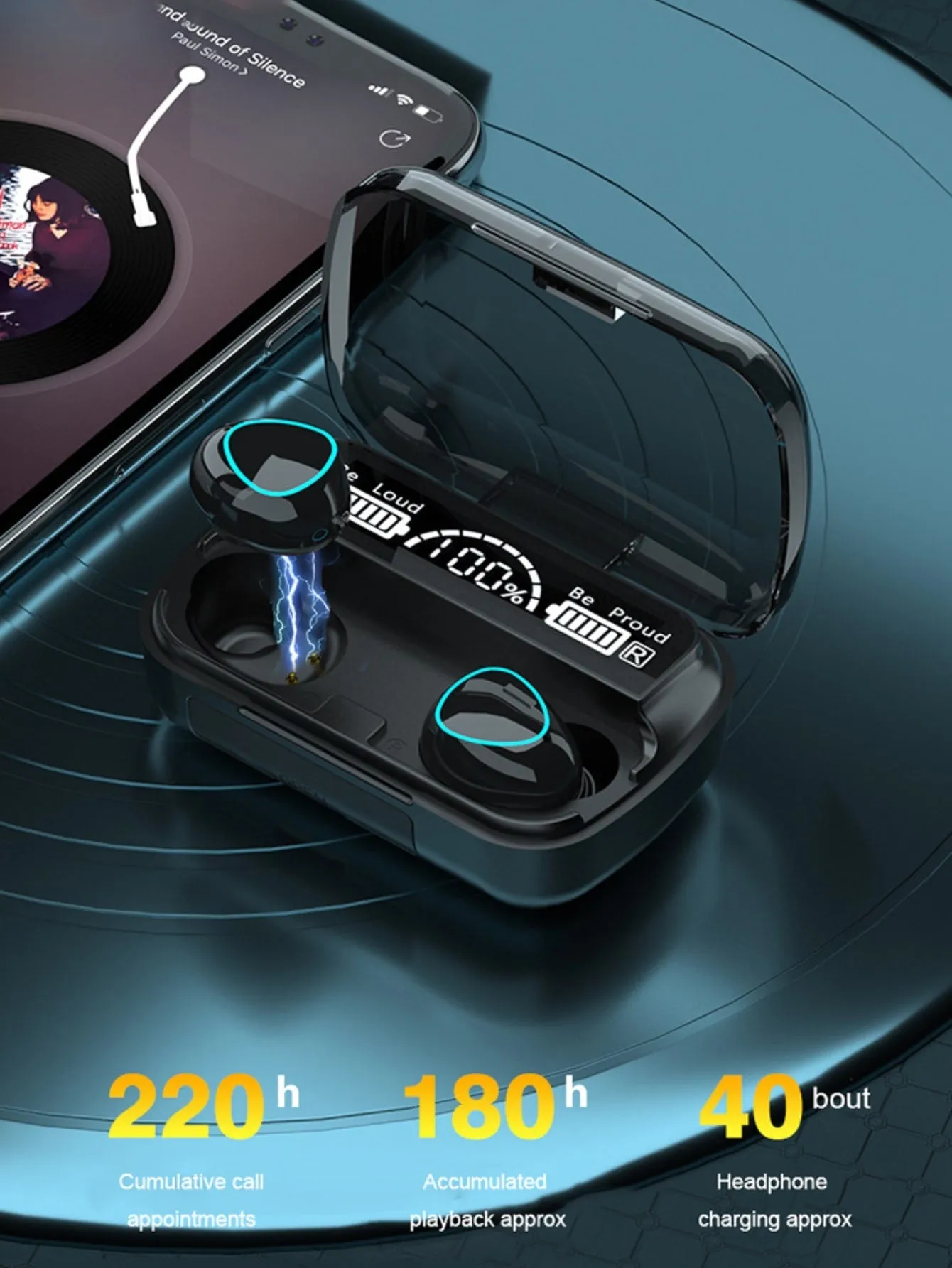 Charging Case Design, Led Display, Bass Boost Earphones