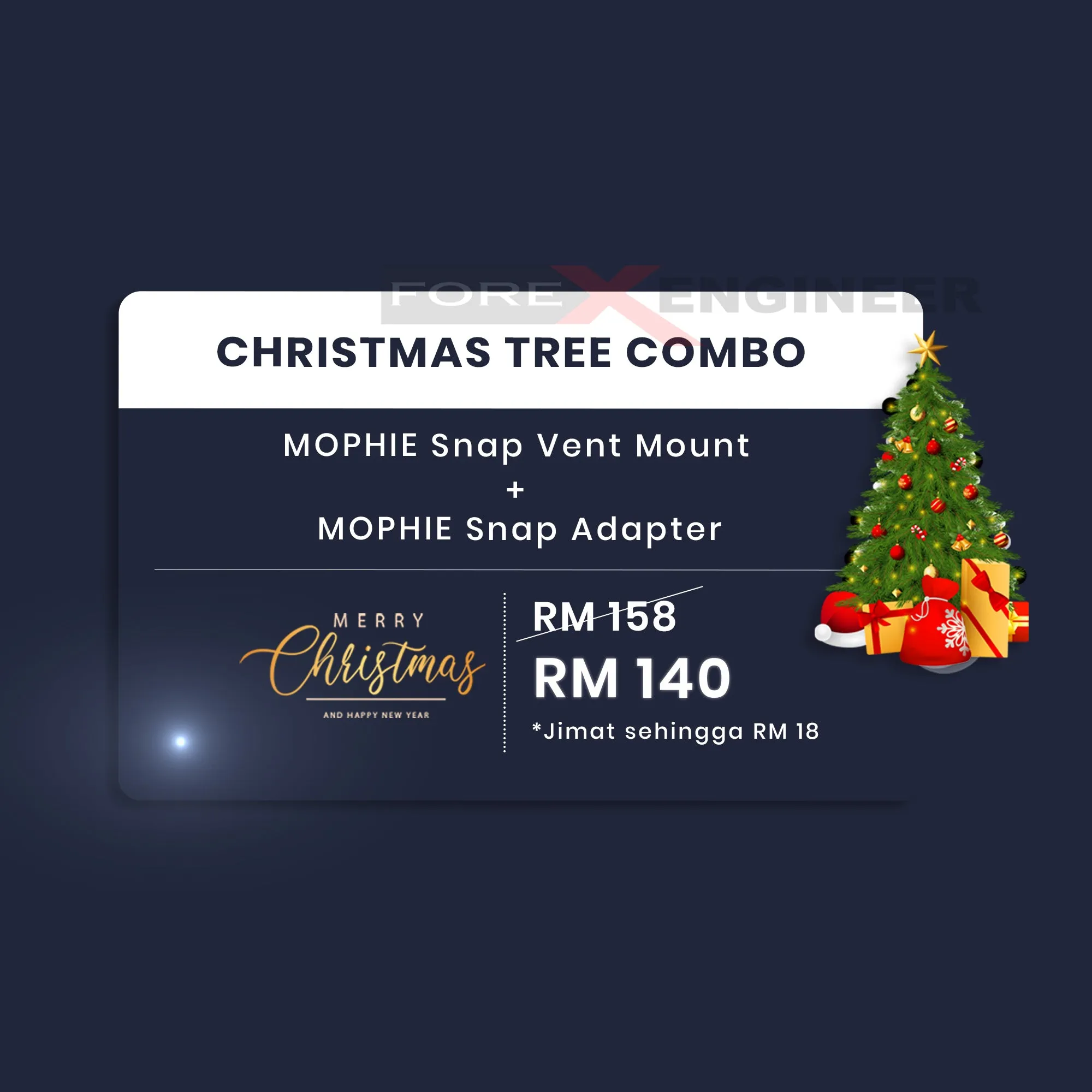 [Christmas Tree COMBO] Mophie Snap Vent Mount   Mophie Snap Adapter (Barcode: 840056140066   840056140684 )