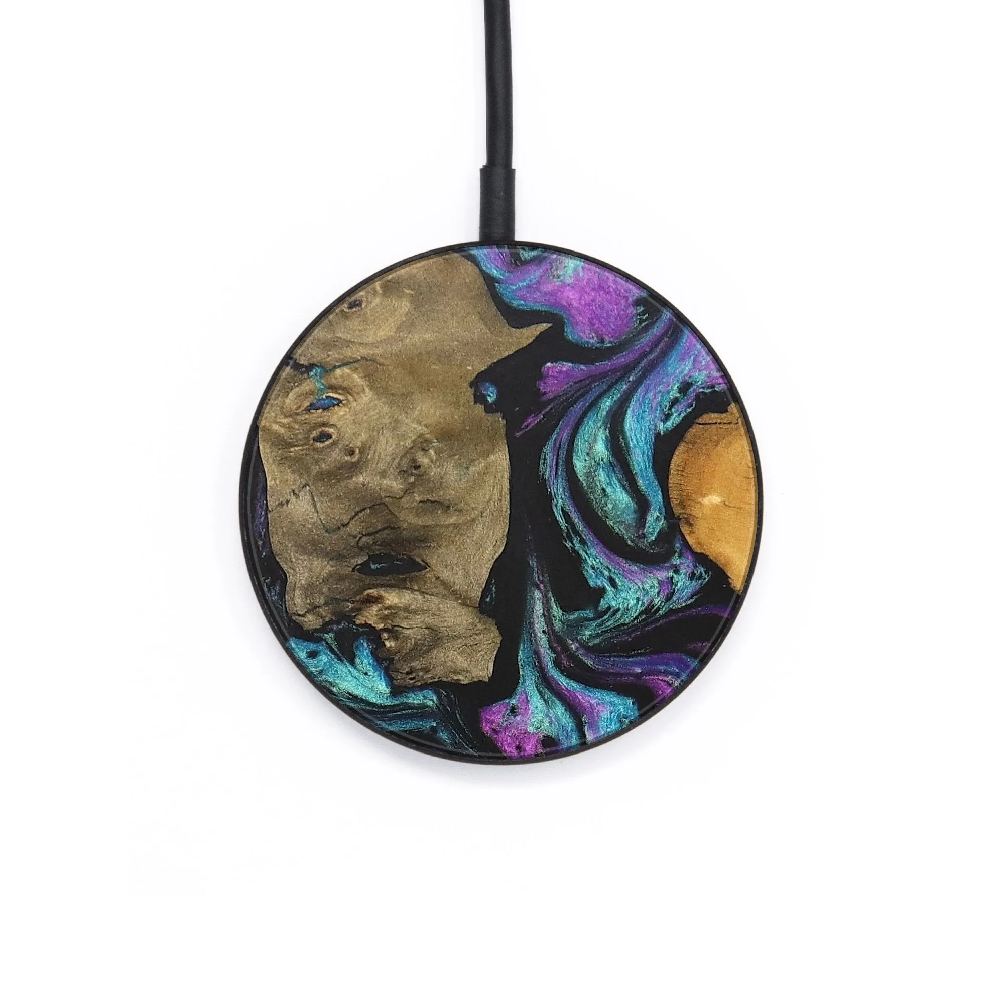 Circle Wood Resin Wireless Charger - Delbert (Purple, 683252)