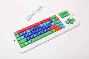 Clevy Italian Color Coded Large Print solid Spill proof Mechanical Keyboard with Uppercase White Lettering - 102687