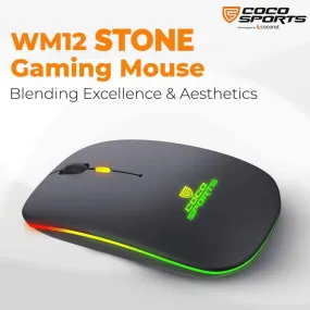 Coconut WM12 Stone Rechargeable Wireless Mouse(Black)