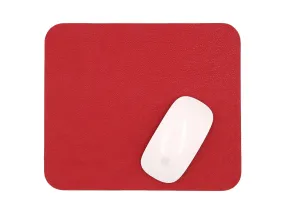 Contemporary Mouse Pad - Italian Pebble Grain Leather Backed with Dark Grey Microsuede