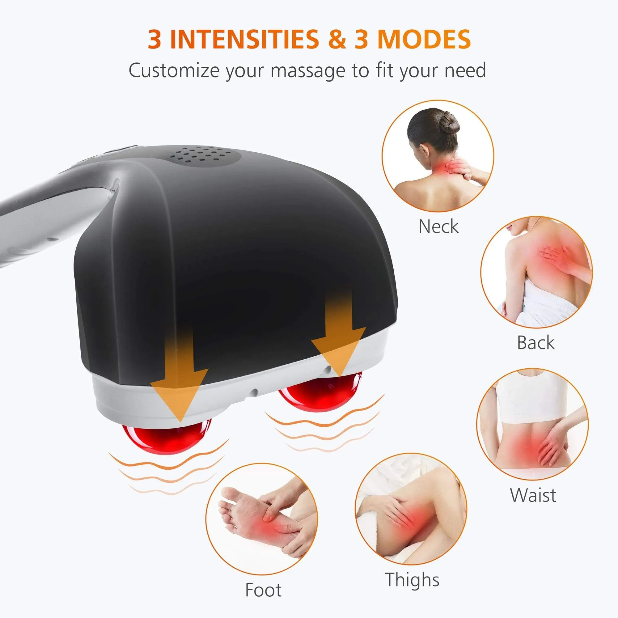 Cordless Handheld Back Massager with Heat,Deep Tissue Percussion Massager - 498