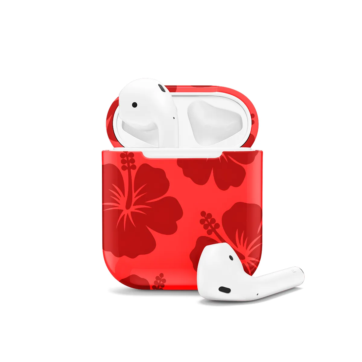 Cute Red Flower Y2K Hibiscus AirPods Case AirPods Pro AirPods Pro 2 AirPods 3 AirPods 2 Glossy 1472