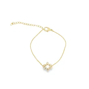 CZ Paved Star of David Rolo Chain Bracelet (H270/I407A)