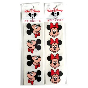 Disney Strip Stickers - Mickey and Minnie Heads- NIP