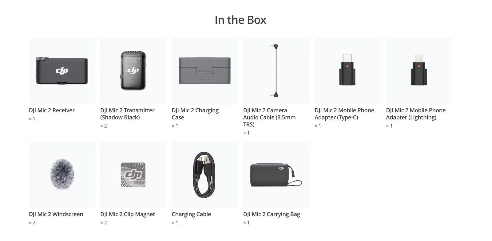 DJI Mic 2 (2 TX   1 RX   Charging Case)（FCC）