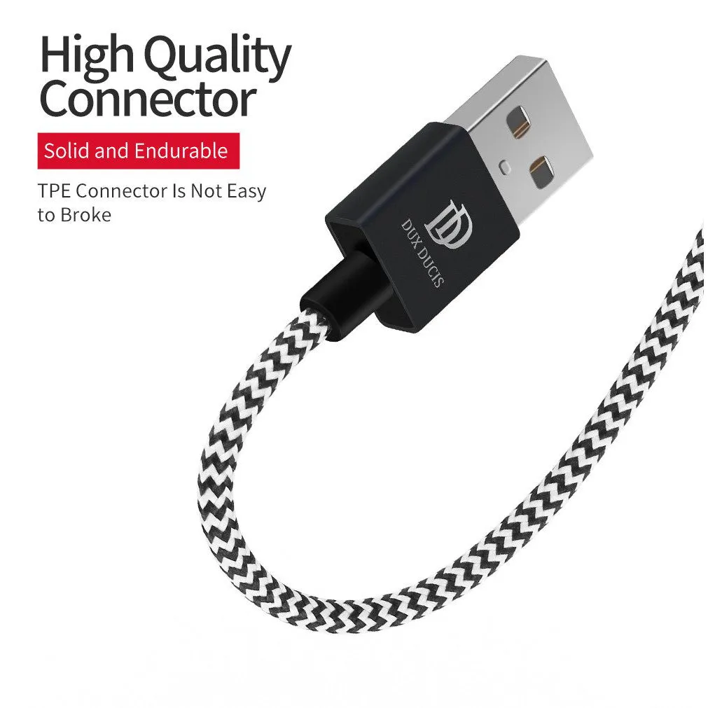 Dux Ducis K-One Short 50cm Cable, Micro USB, Braided, Black & White