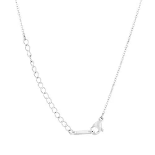 Elaina Rhodium Stainless Steel Q Initial Necklace