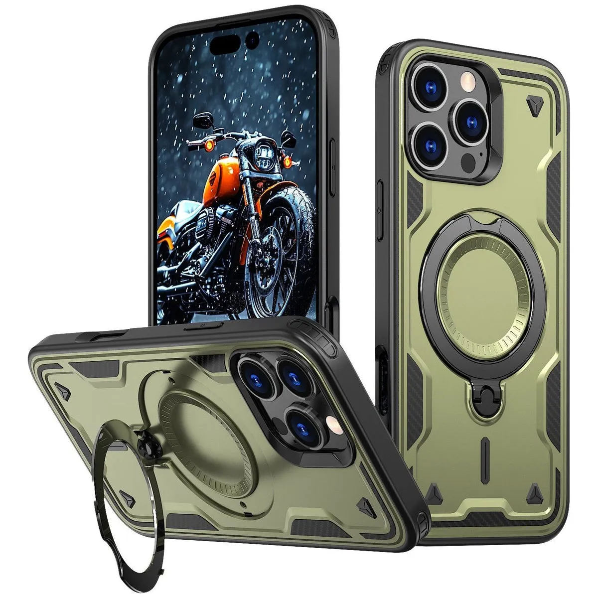 Entronix Apple iPhone 16 Pro [Magnetic-Compatible] Case - Armor Ring,