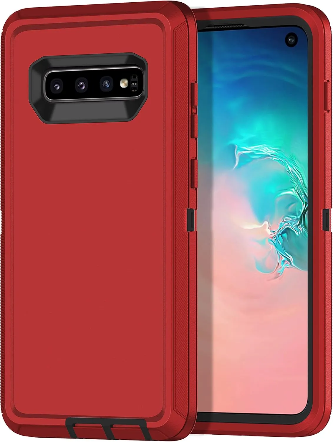 Entronix Heavy Duty Case for Samsung Galaxy S10, Triple-Layer & Full Protection,