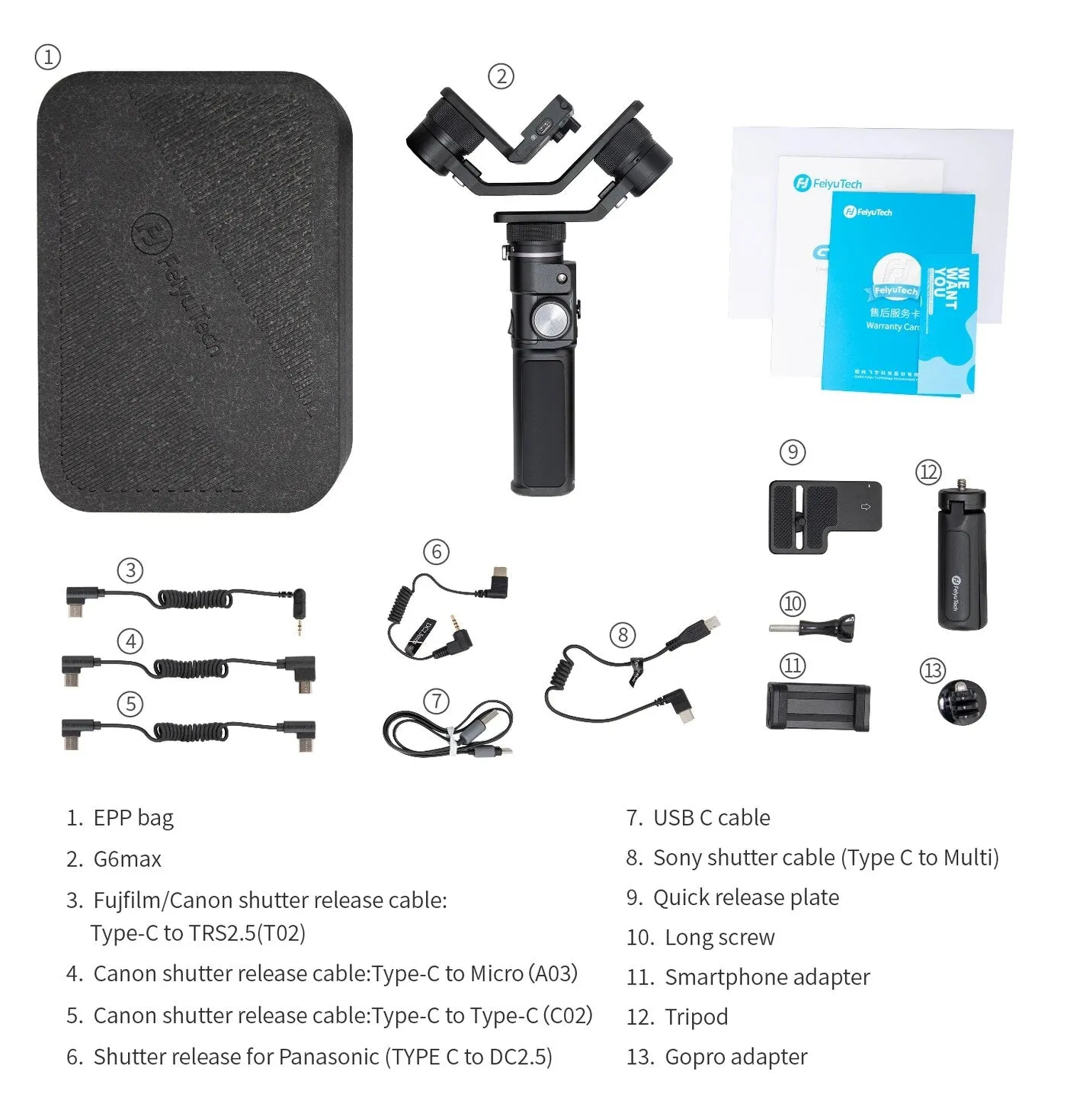 FeiyuTech G6 Max 3-Axis USB/Wi-Fi Control Stabilized Handheld Gimbal