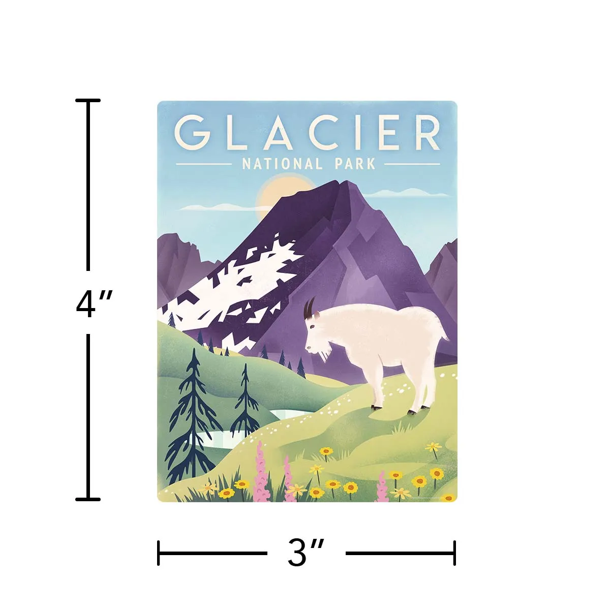 Glacier National Park Montana Mountain Goat Vinyl Sticker