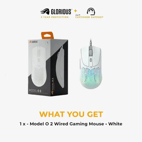 Glorious Model O2 Wired Gaming Mouse - Matte White