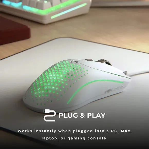 Glorious Model O2 Wired Gaming Mouse - Matte White