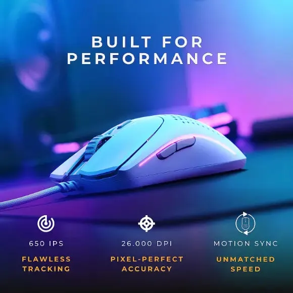 Glorious Model O2 Wired Gaming Mouse - Matte White