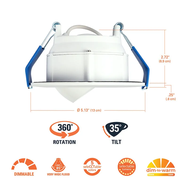 Halo RA4LS 4" Baffle Adjustable Canless LED Downlight, Lumen & CCT Selectable