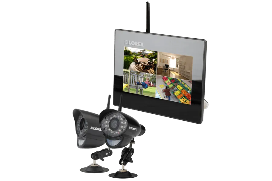 Home surveillance system with 2 wireless cameras