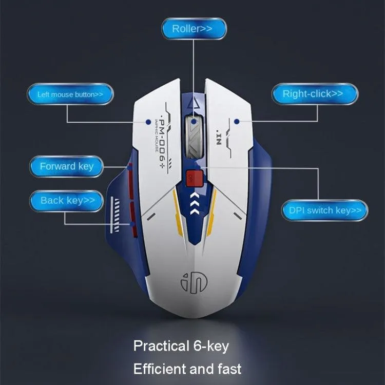 Inphic F9 Mecha Wireless Gaming and Office Mouse with Rechargeable Battery