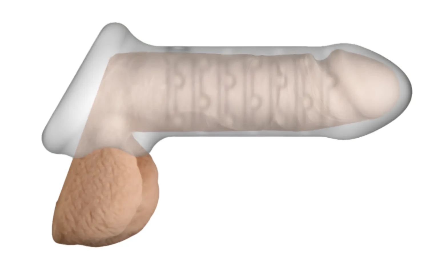 Jacked Up Penis Extender with Ball Strap - Clear