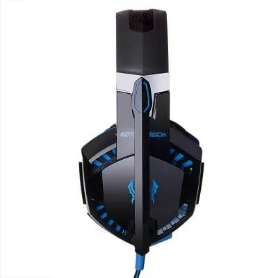 KOTION EACH G2000 Pro Gaming Headset with Mic Over-Ear Led Stereo Music Gaming Headphones Earphone for PS4, New Xbox One, Laptop Tablet Game - Blue-Black