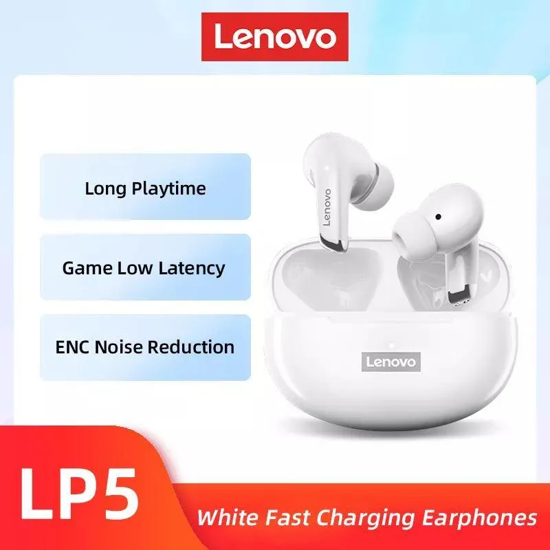 Lenovo LP5 Wireless Earbuds: HiFi Sound, Waterproof, Touch Controls