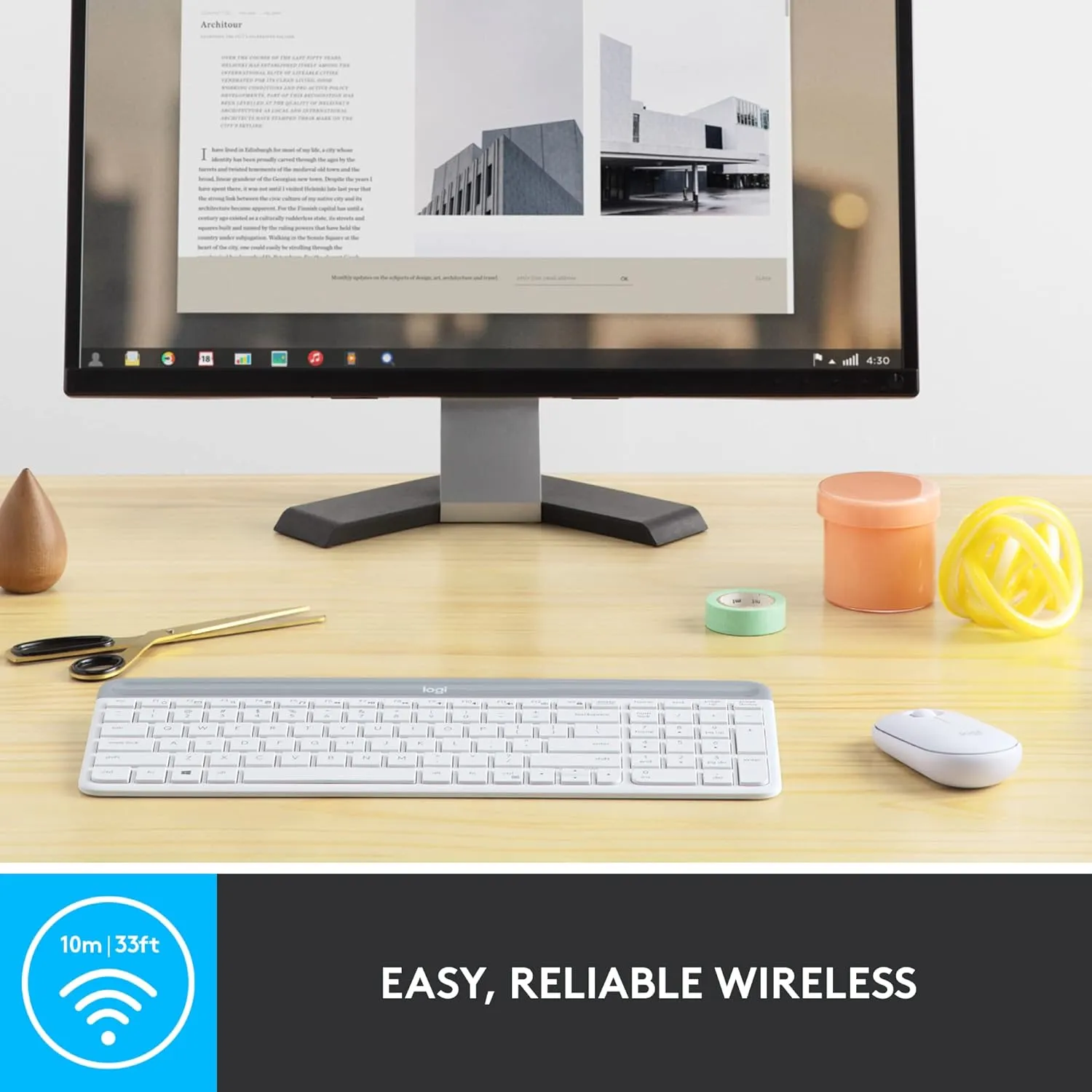 Logitech MK470 Slim Wireless Combo (English Version) - White 白色 920-009183 原裝行貨