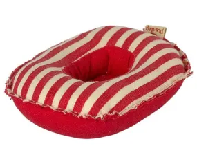 MAILEG - MOUSE VACATION: RUBBER BOAT FOR SMALL MOUSE RED STRIPE